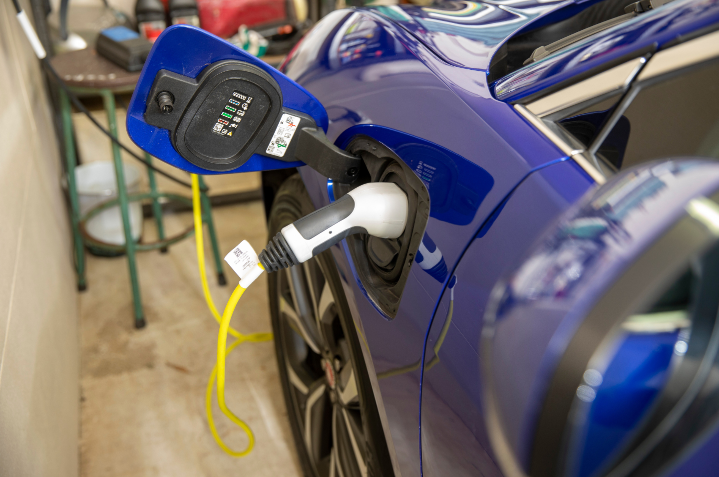 Electric vehicle at charging station