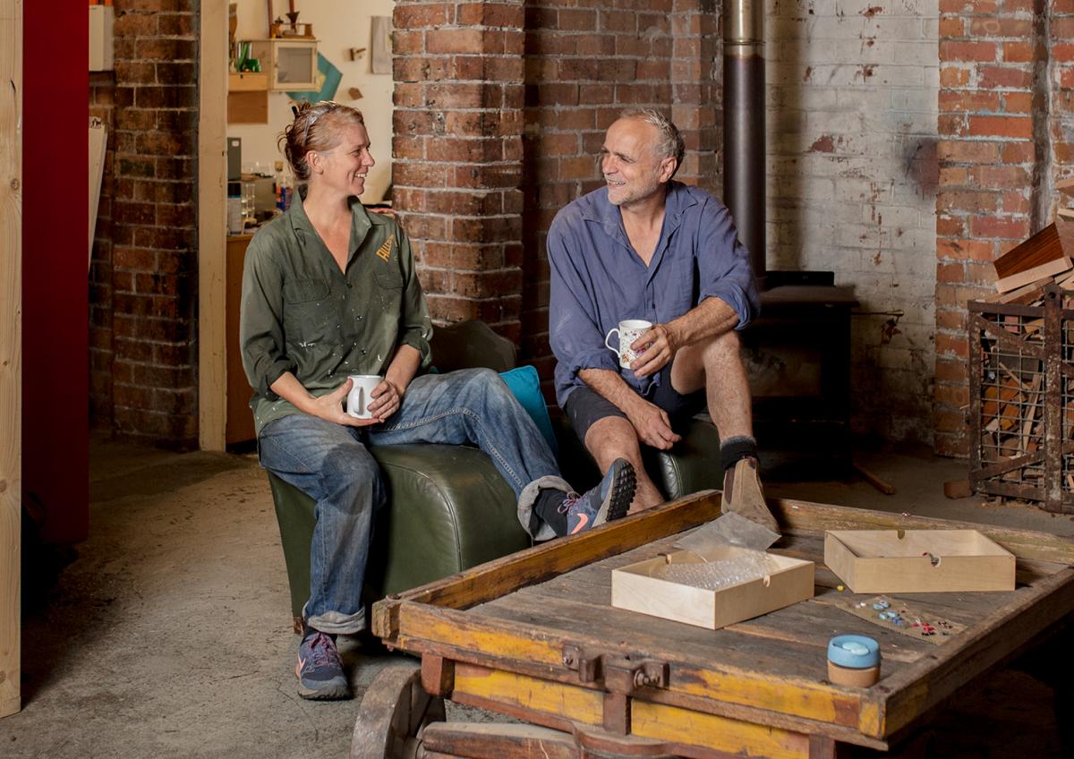 Couple having cup of tea