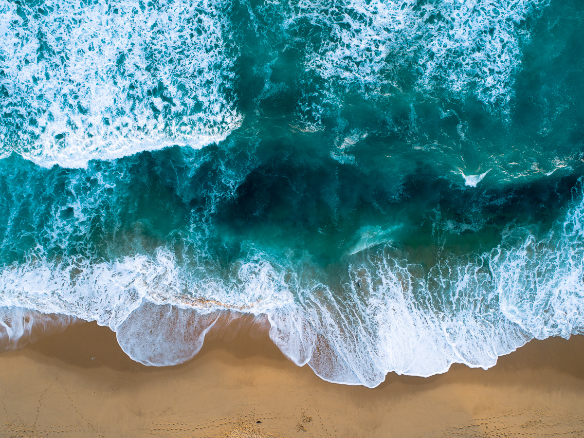 Aerial photo of ocean shore