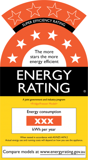 Fridge and freezer energy rating