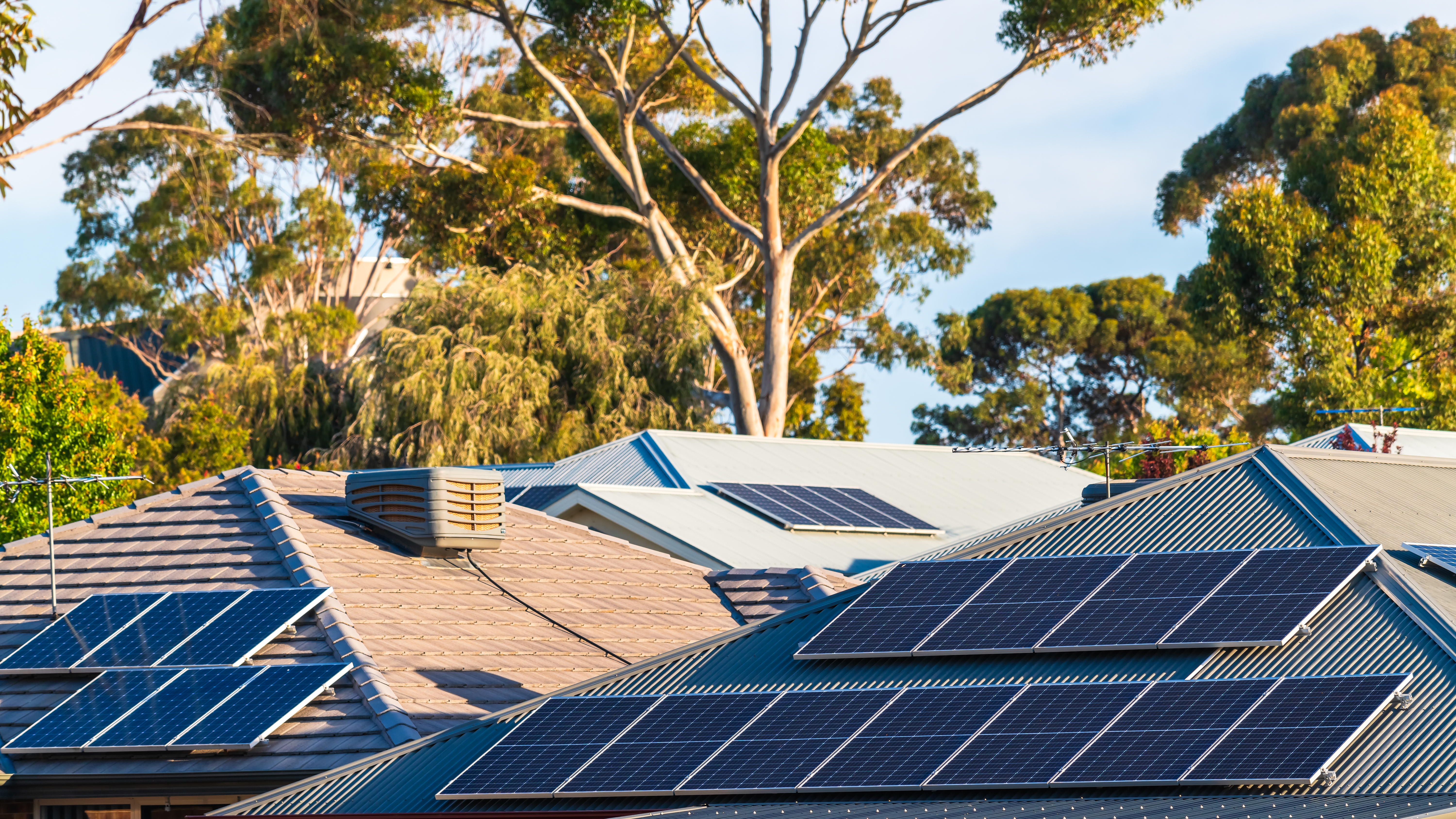 Solar panels on the roof of a home