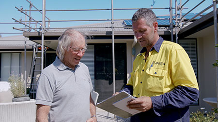 Bob receiving a solar installation