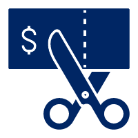 Pictogram representing bill savings