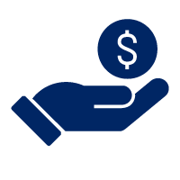 Pictogram representing cash in a hand