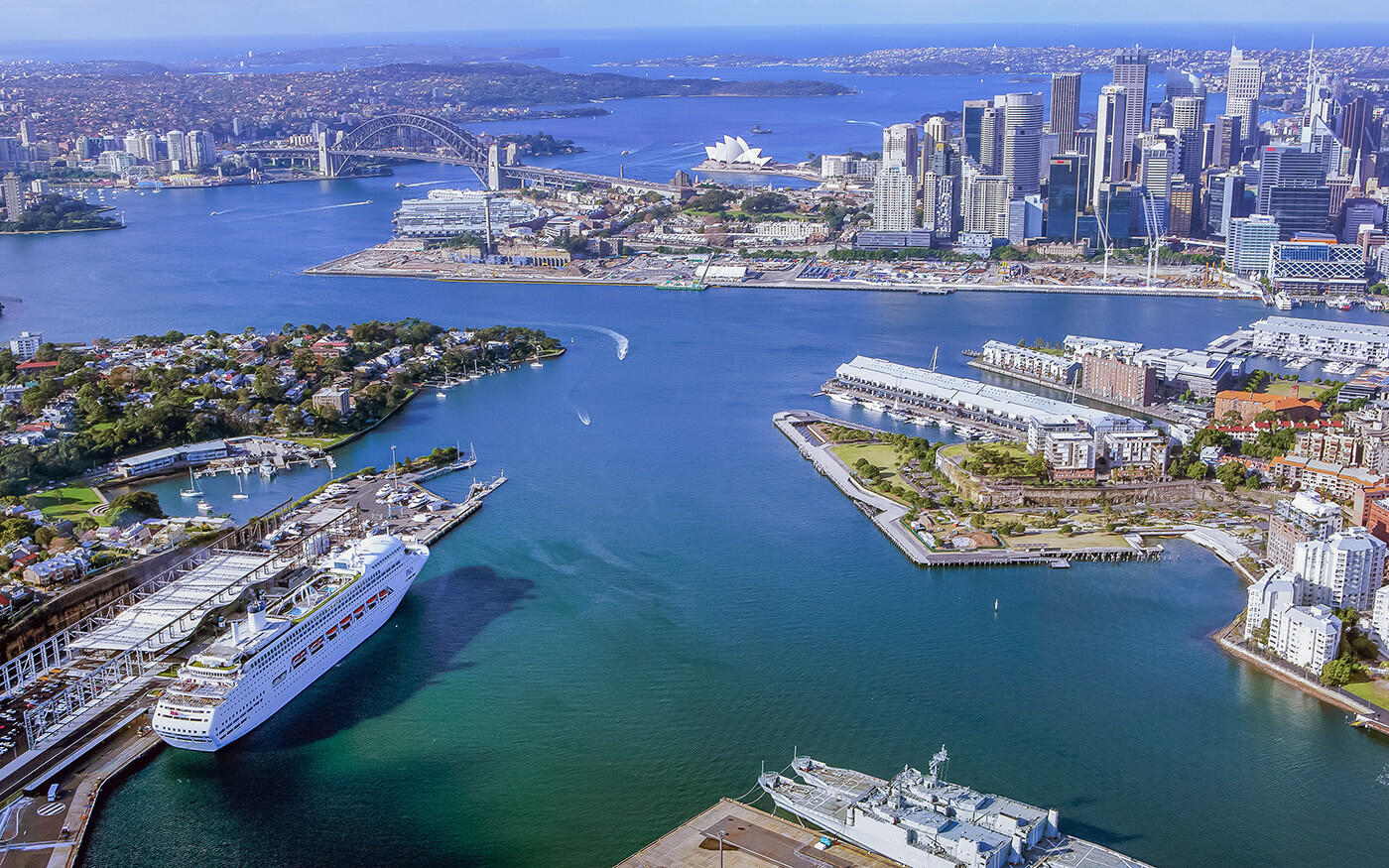 Aerial view of cruise terminal