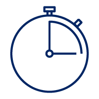 Pictogram of timer lined in blue