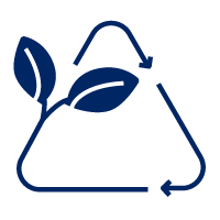 Pictogram of zero waste in blue