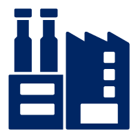Pictogram of industry in blue