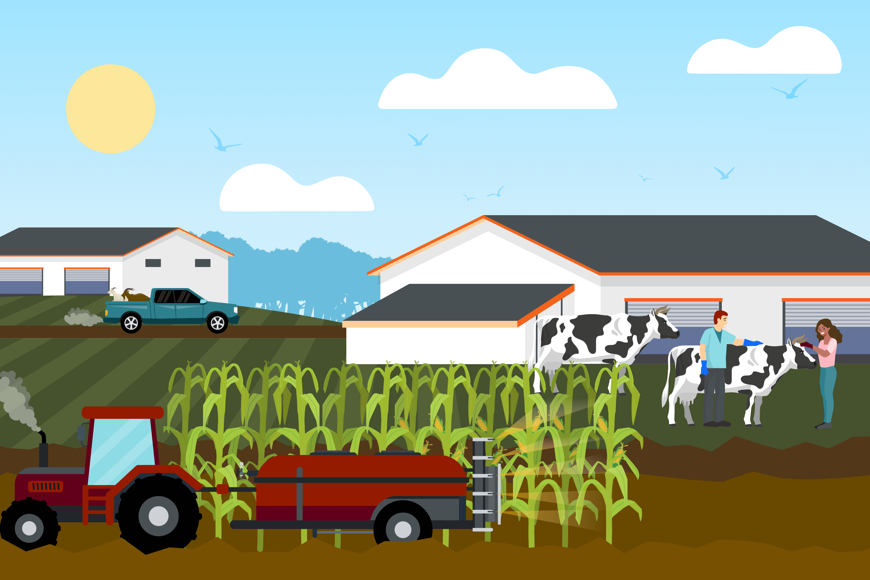 Illustration representing sources of nitrous oxide