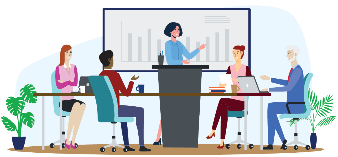 Illustration representing people in a meeting