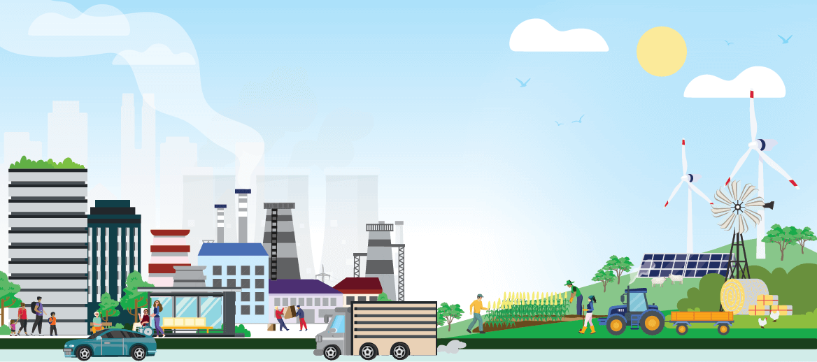 Illustration representing net zero industry