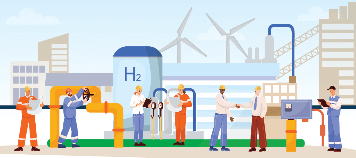 Illustration representing hydrogen industry