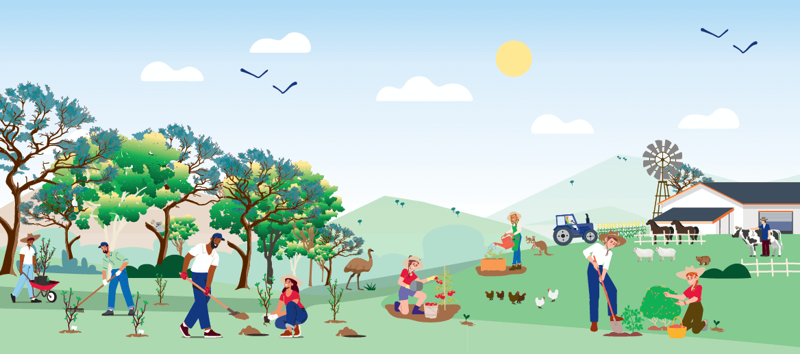 Illustration representing primary industries industry