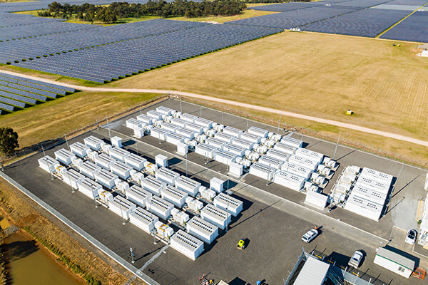 Aerial view of solar farm
