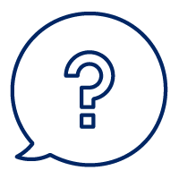 Question mark in a speech bubble