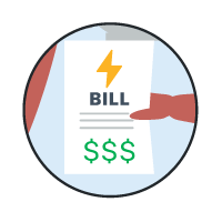 Energy bill illustrated icon