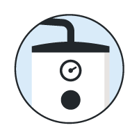 Hot water heater illustrated icon