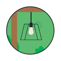 LED lights illustrated icon