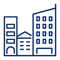 Pictogram of apartment buildings