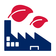 Factory with red leaf