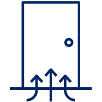 A closed door to keep draughts out