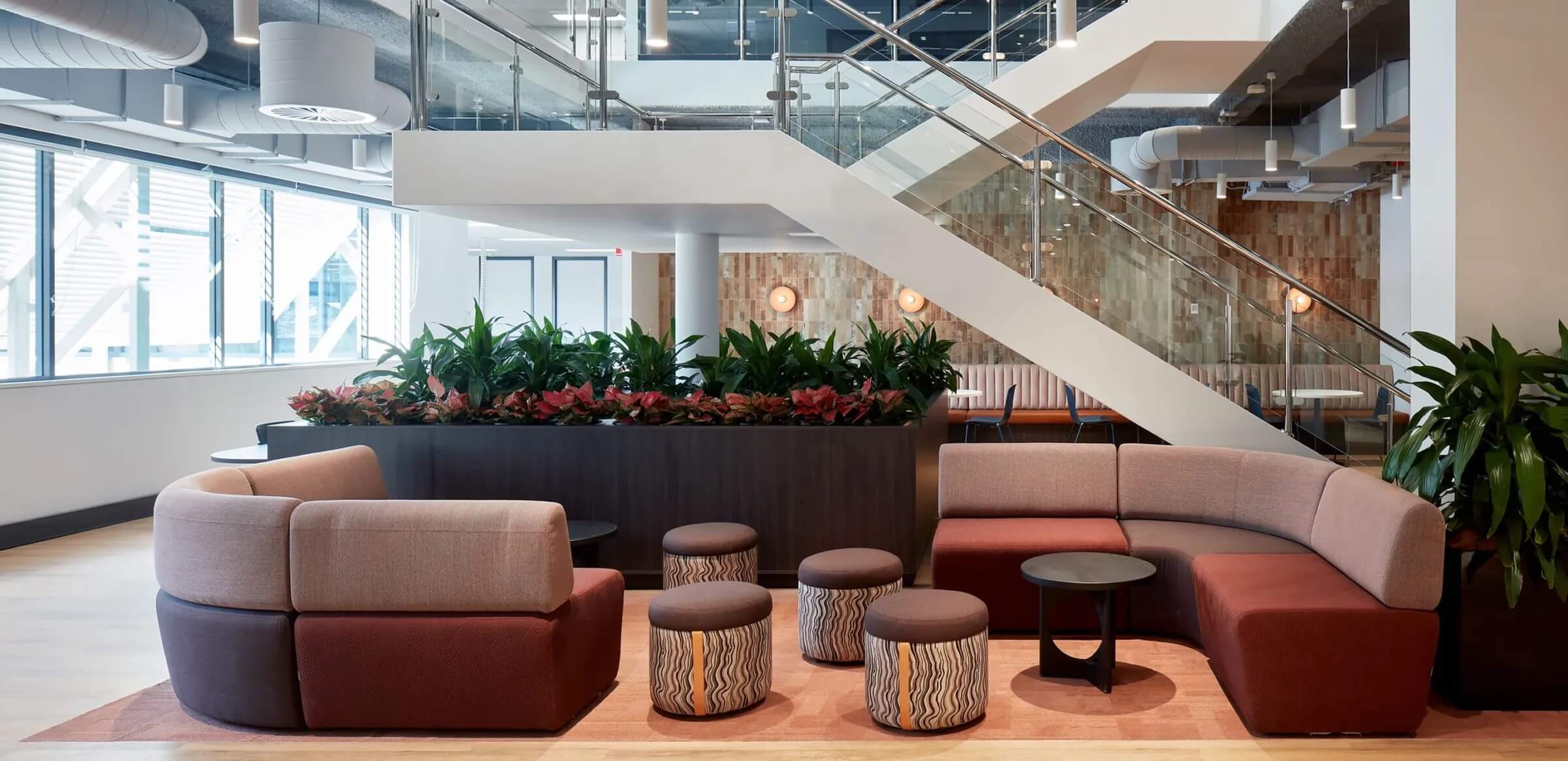 A business foyer lounge area