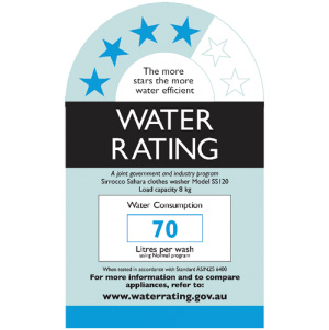 Water rating label