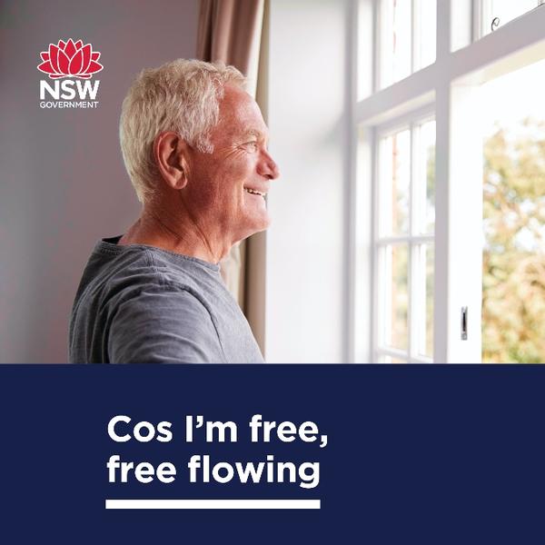 Social media tile with person and the phrase "Cos I'm free, free flowing"