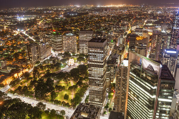 Sydney city at night