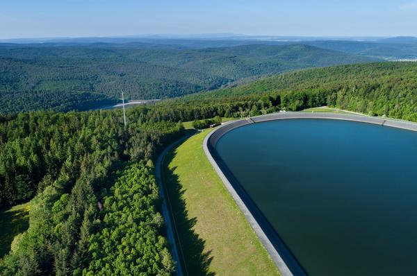 Aerial photo of dam