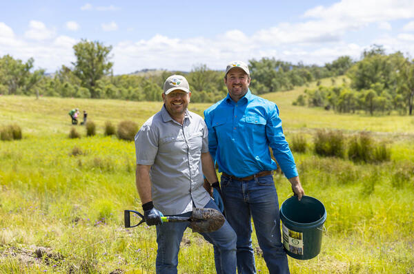 Staff from Corporate Carbon in paddock