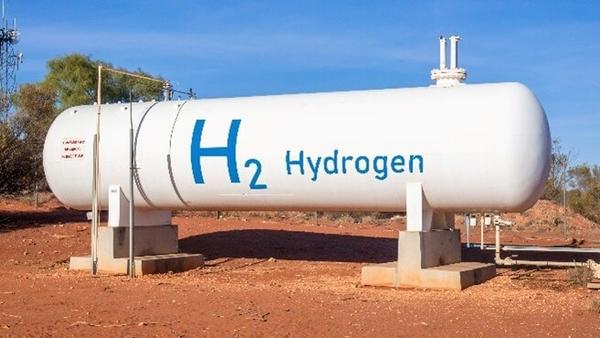 Hydrogen tank on red soil