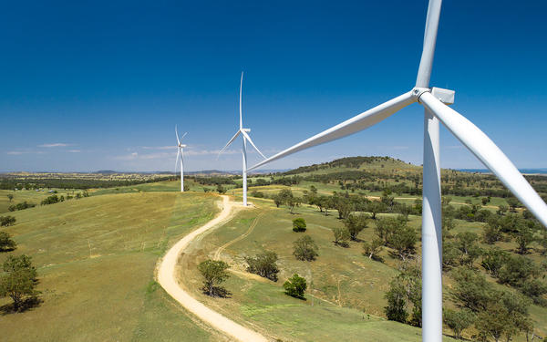 Aerial photo of wind farm