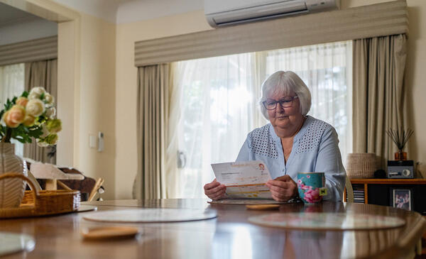 Person looking at energy bill