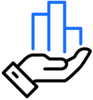 Pictogram of hand holding charts