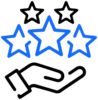 Pictogram of hand with stars hovering above