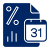 Pictogram with percentage symbol and calendar