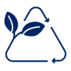 Pictogram of zero waste in blue