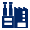 Pictogram of industry in blue